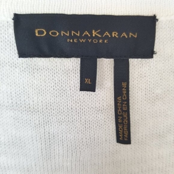 Donna Karan Size XL Linen Tank Top Beaded Ivory Sleeveless - Picture 7 of 7